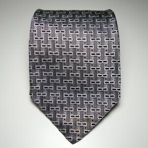 Ralph Lauren Purple Label Geometric Silk Tie Made In England, Sz 58.25 in x 4 in